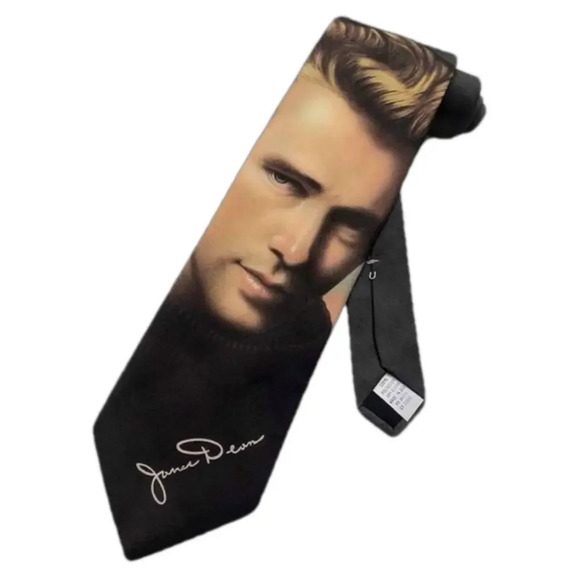 Ralph Marlin Mens James Dean Movie Actor Necktie - Black - One Size Neck Tie - Picture 1 of 3